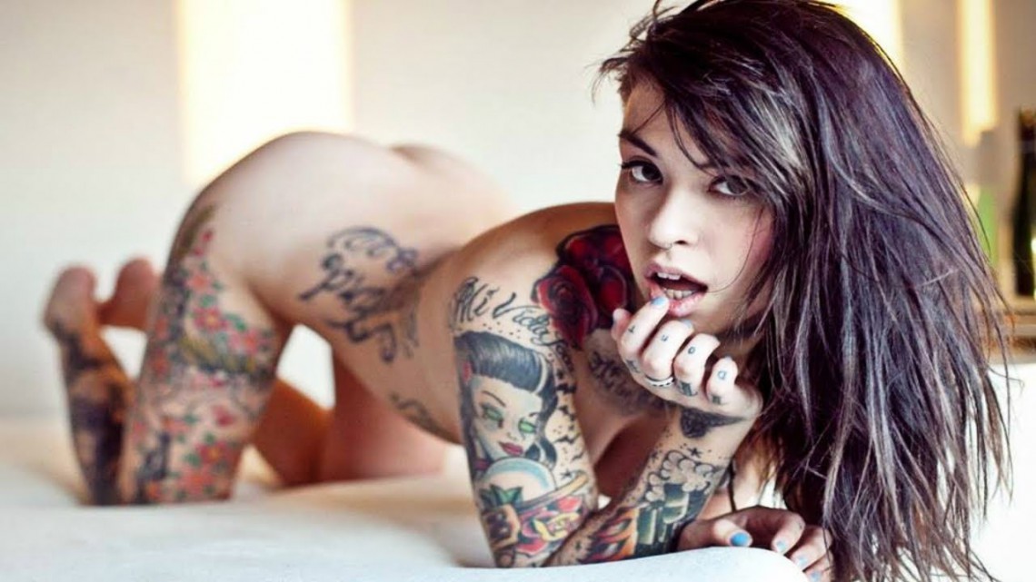 Tattoo rammed office hairy