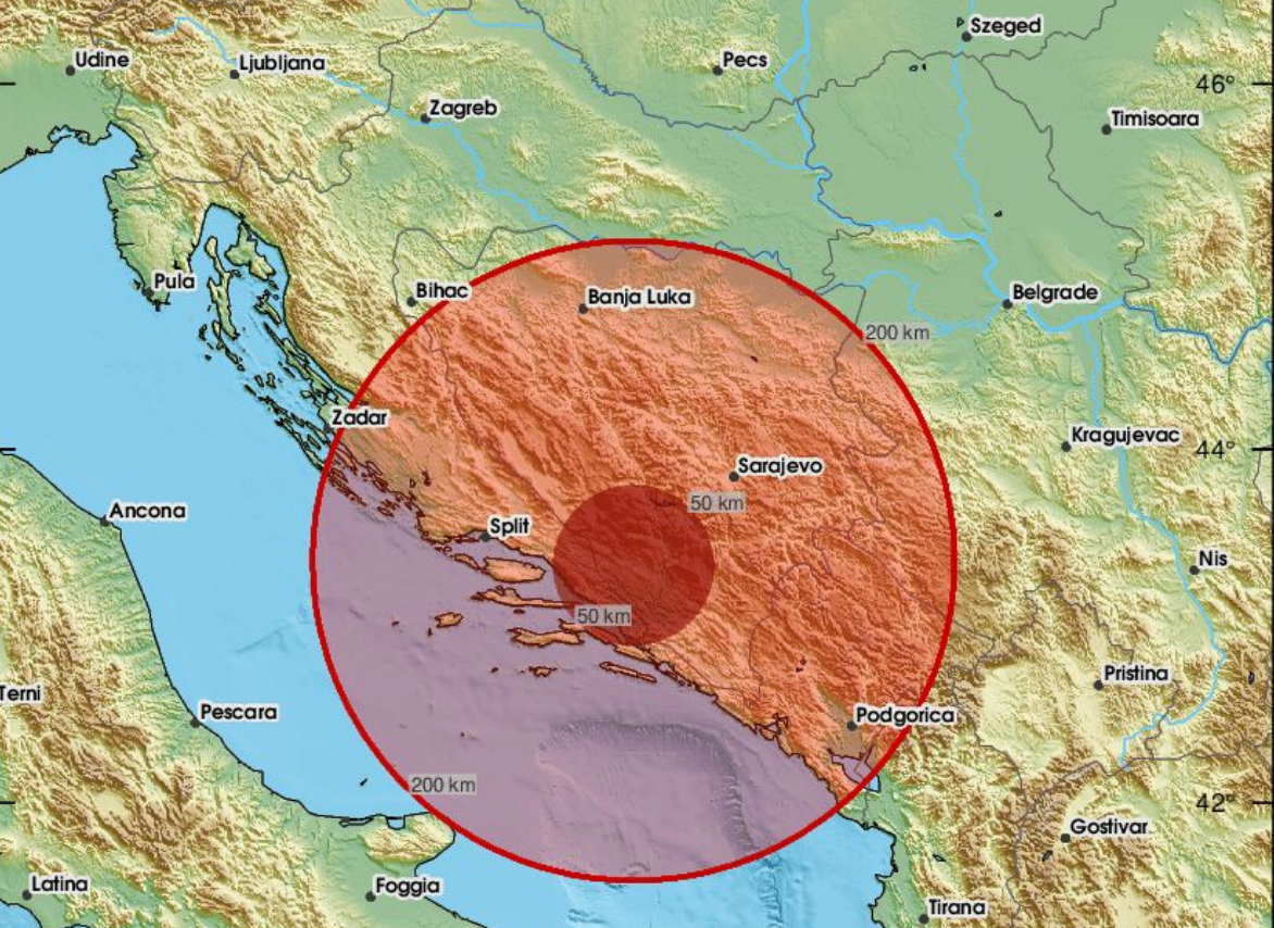 Osjetio se potres u Hercegovini